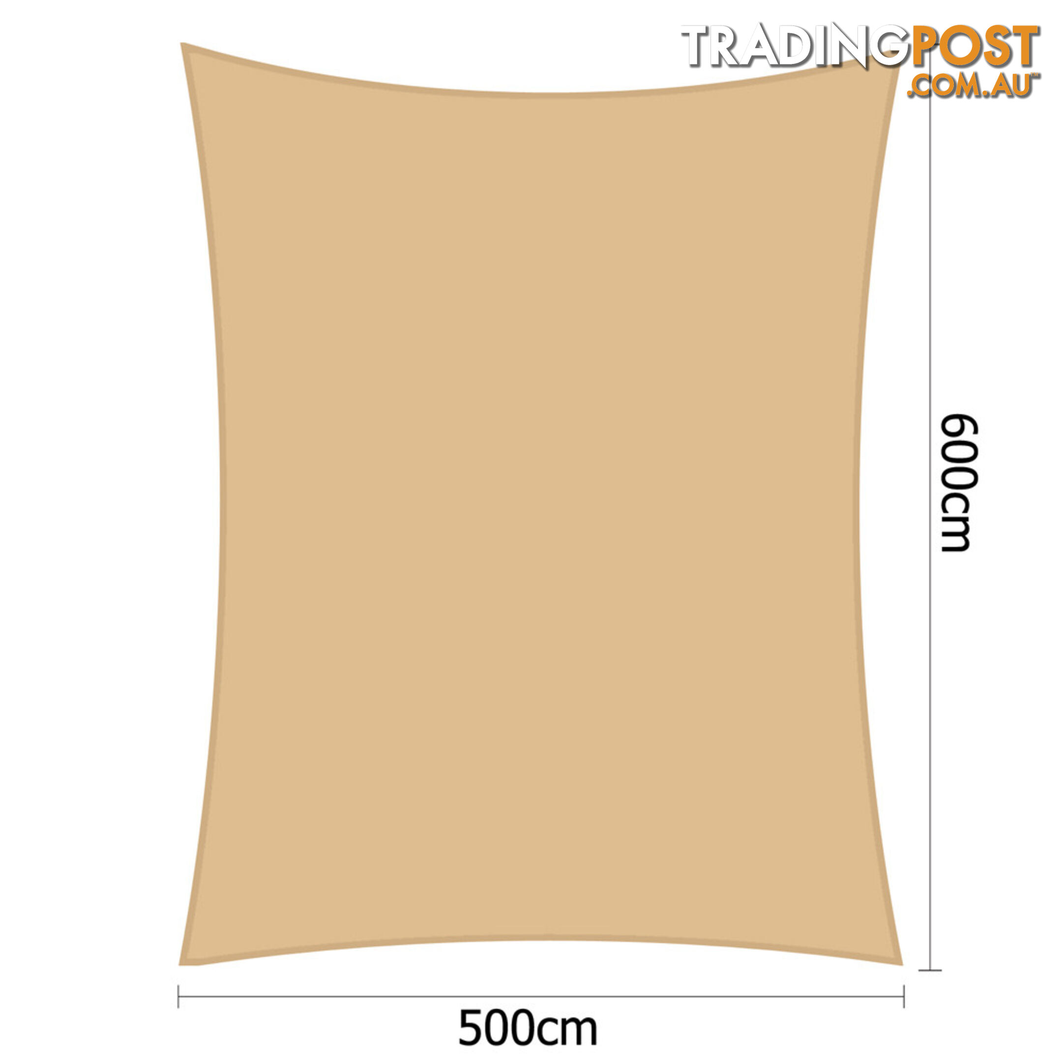 Heavy Duty Rectangle Shade Sail Canopy 5 x 6m Sand Beige