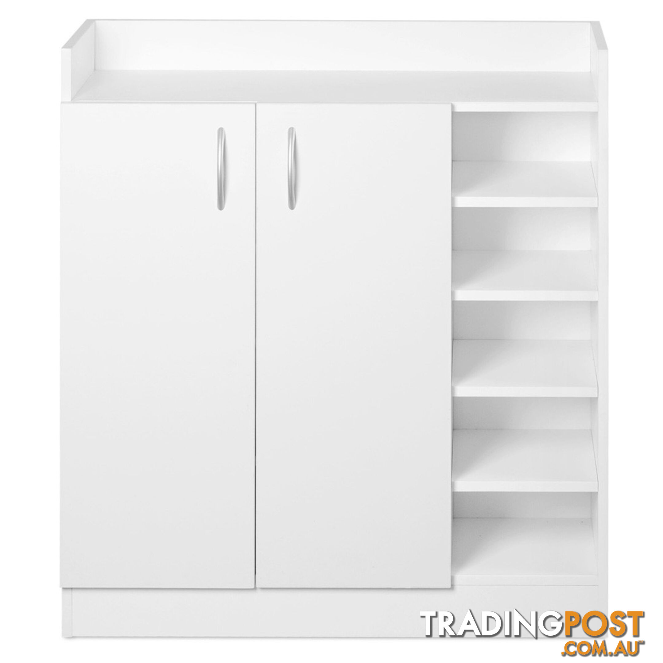 2 Doors Shoe Cabinet Storage Cupboard White