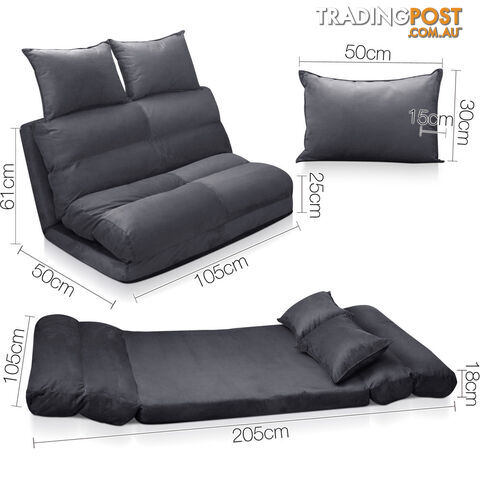 Double Size Adjustable Lounge Sofa - 5 positions Charcoal - photo 2 of 10