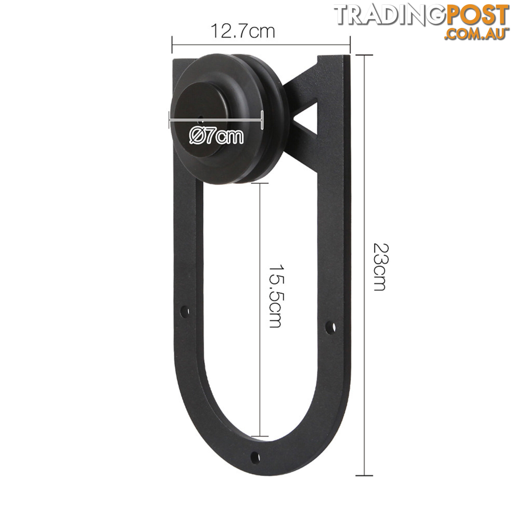 Cross Design Sliding Barn Door Hardware Track Set Powder Coat Steel Black - 2M