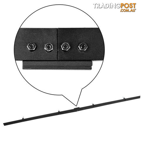 Cross Design Sliding Barn Door Hardware Track Set Powder Coat Steel Black - 2M