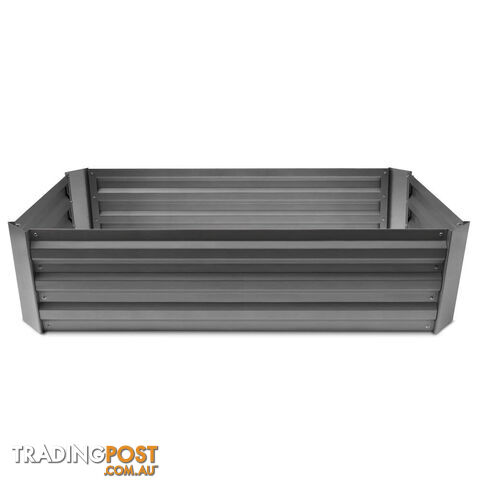 Galvanised Raised Garden Bed - 150 x 90 x 30cm - Aluminium Grey