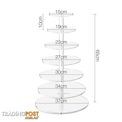 7 Tier Clear Acrylic Cake Stand 65CM - photo 2 of 6