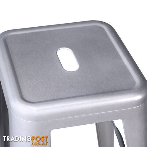 Set of 2 Steel Kitchen Bar Stool 76cm White