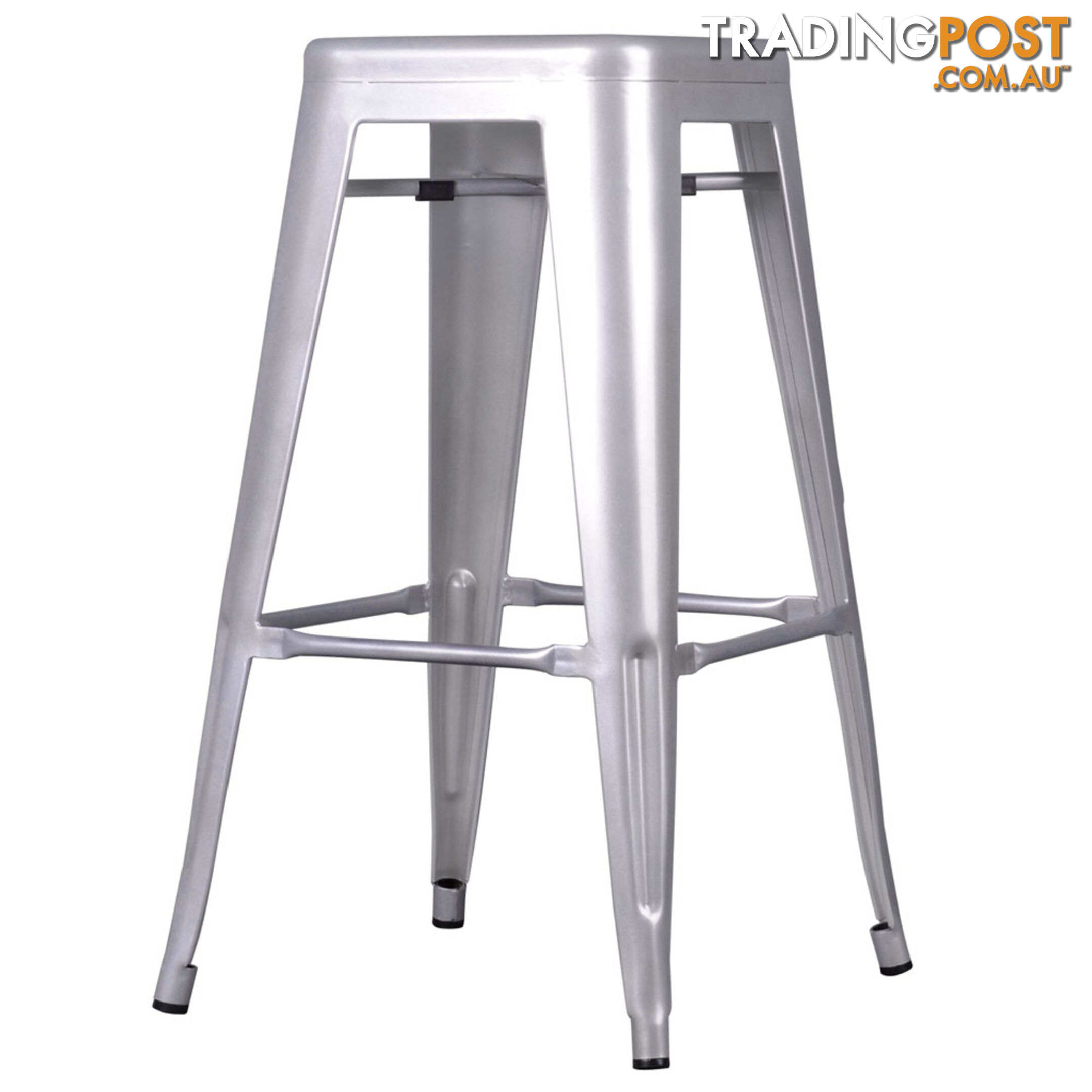 Set of 2 Steel Kitchen Bar Stool 76cm White