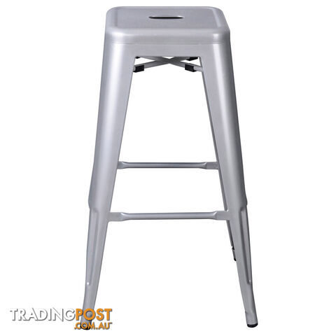 Set of 2 Steel Kitchen Bar Stool 76cm White