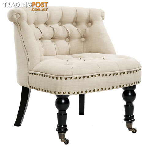 Lorraine Chair French Provincial Linen Fabric Sofa Amber Taupe