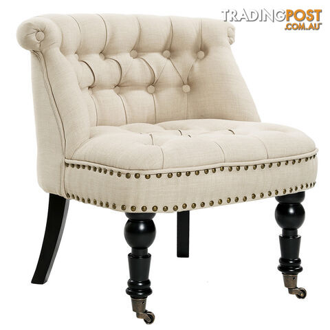 Lorraine Chair French Provincial Linen Fabric Sofa Amber Taupe