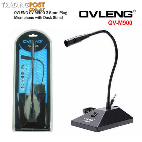 OVLENG OV-M900 3.5mm Plug Microphone with Desk Stand (Network Omnidirectional for Online Chat)