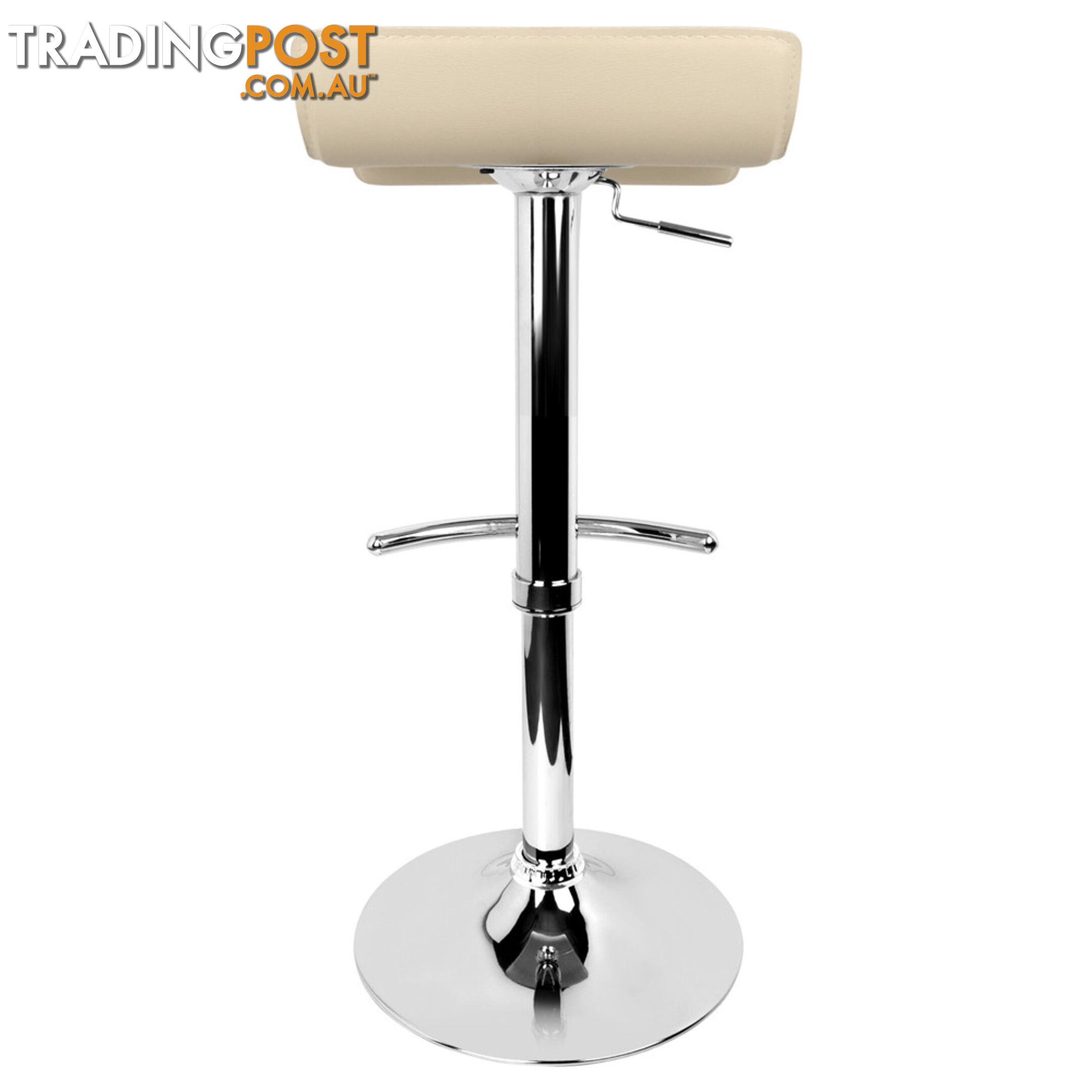 Set of 2 PVC Leather Kitchen Bar Stool Black