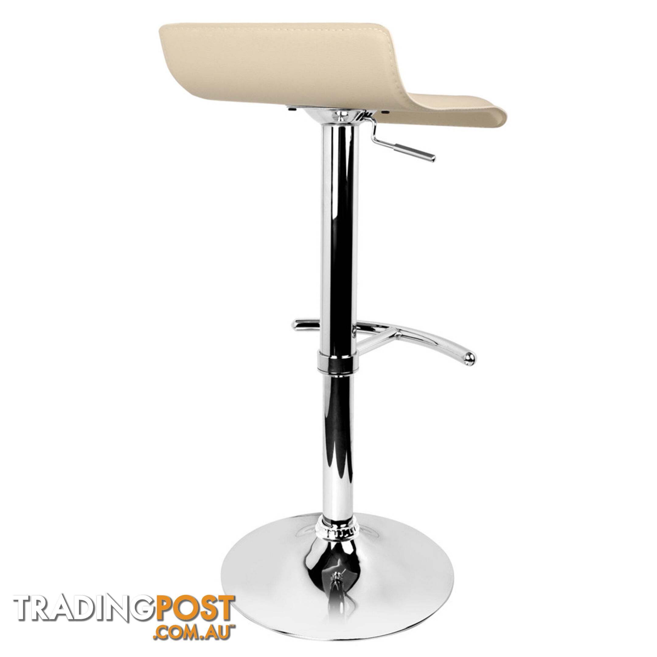 Set of 2 PVC Leather Kitchen Bar Stool Black