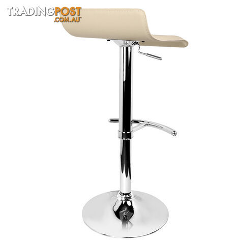 Set of 2 PVC Leather Kitchen Bar Stool Black