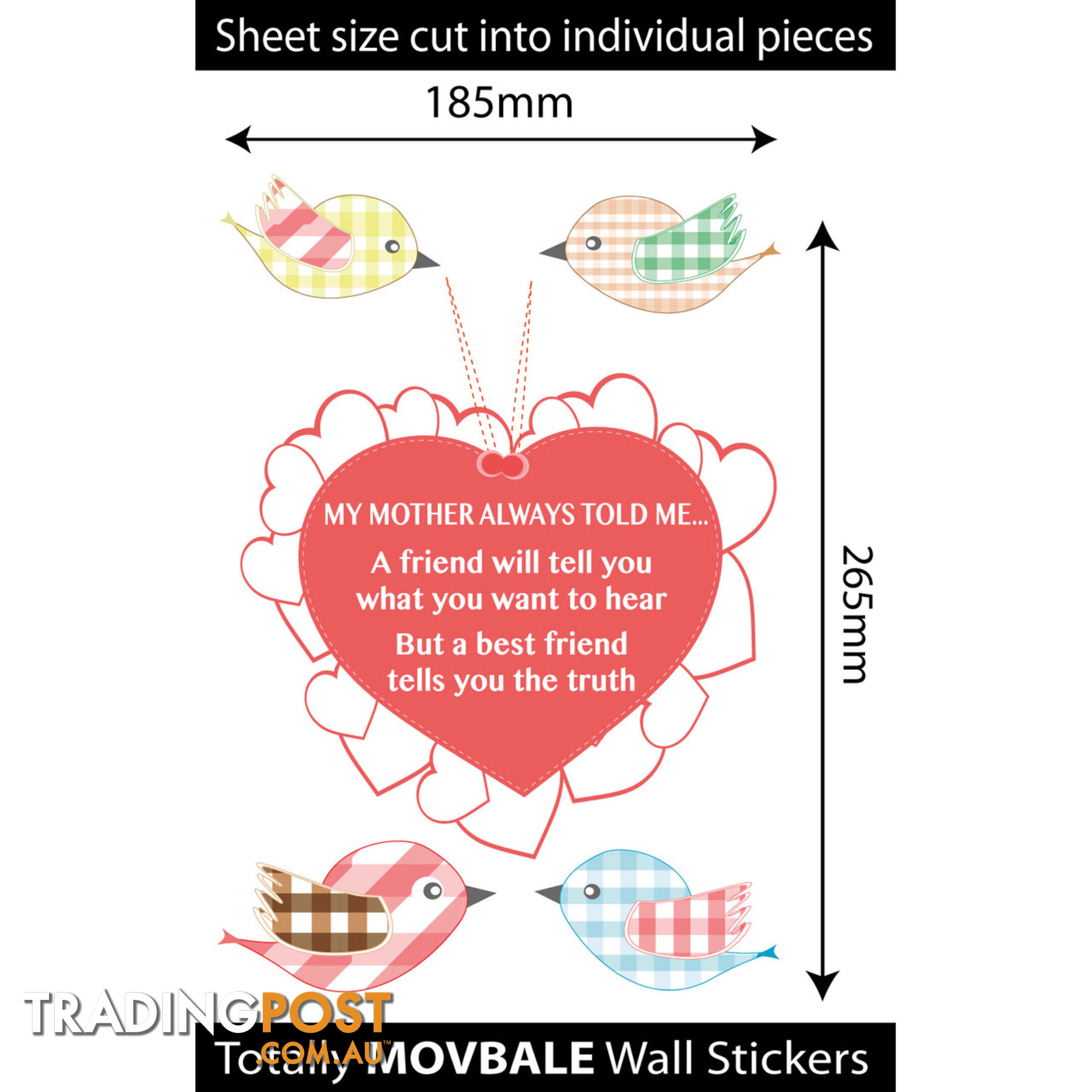 Medium Size My Mother Told Me Wall Sticker Quotes - Totally Movable