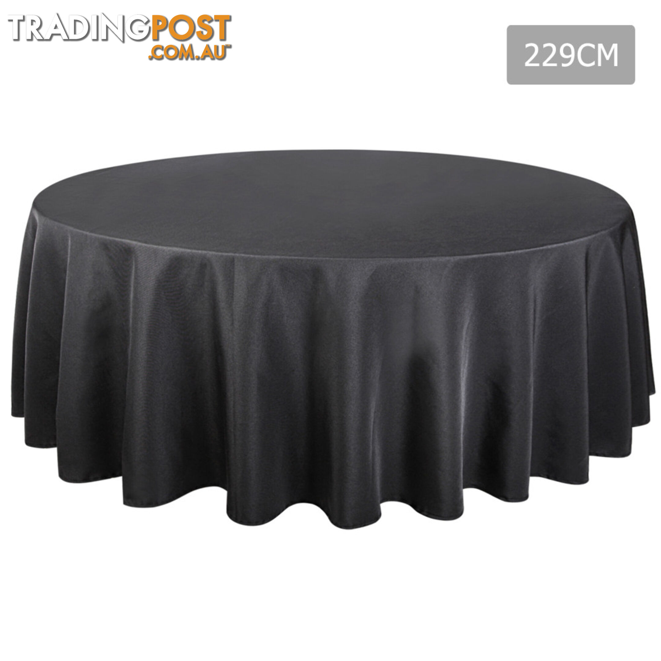 4 Pcs Wedding Table Cloth Round 229cm Black