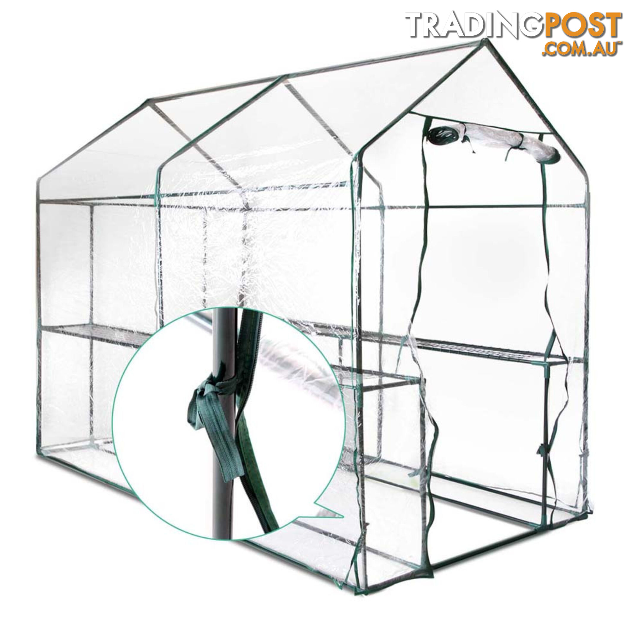 Greenhouse with Transparent PVC Cover - 1.9M x 1.2M