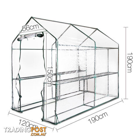 Greenhouse with Transparent PVC Cover - 1.9M x 1.2M