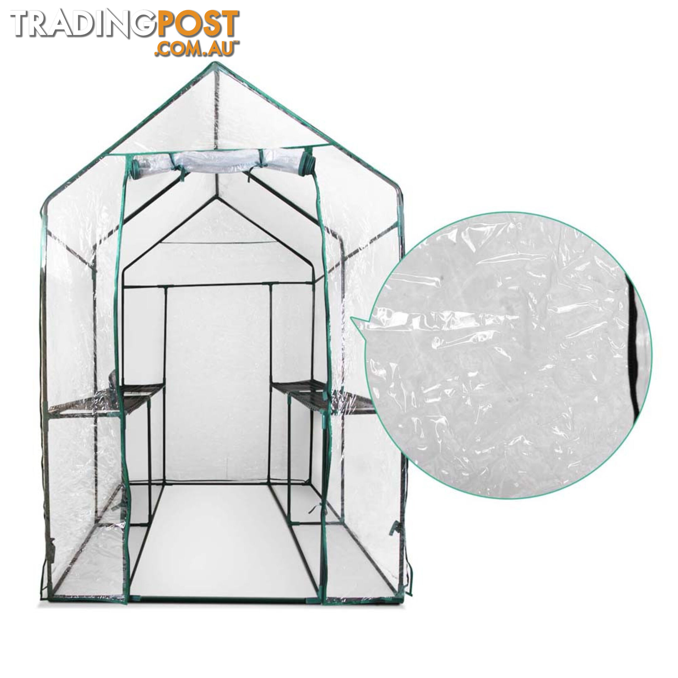 Greenhouse with Transparent PVC Cover - 1.9M x 1.2M