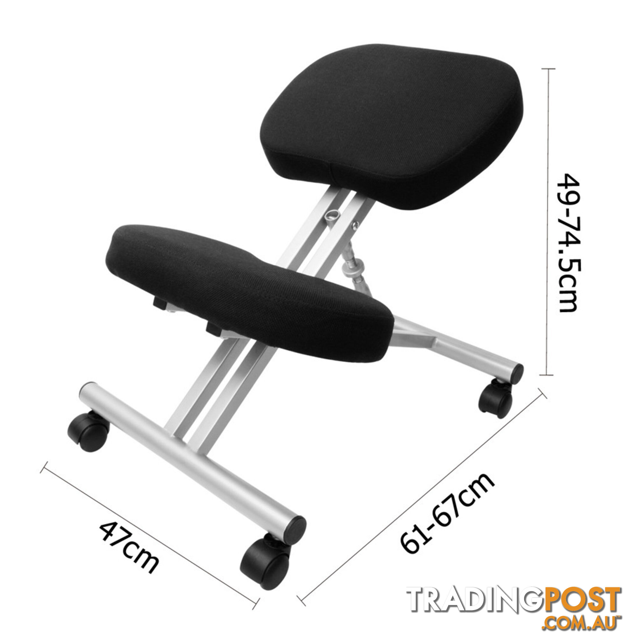 Adjustable Kneeling Chair Office Stool Silver