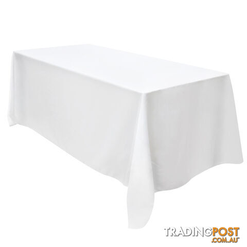 6 Pcs Wedding Table Cloth Rectangle 259cm White