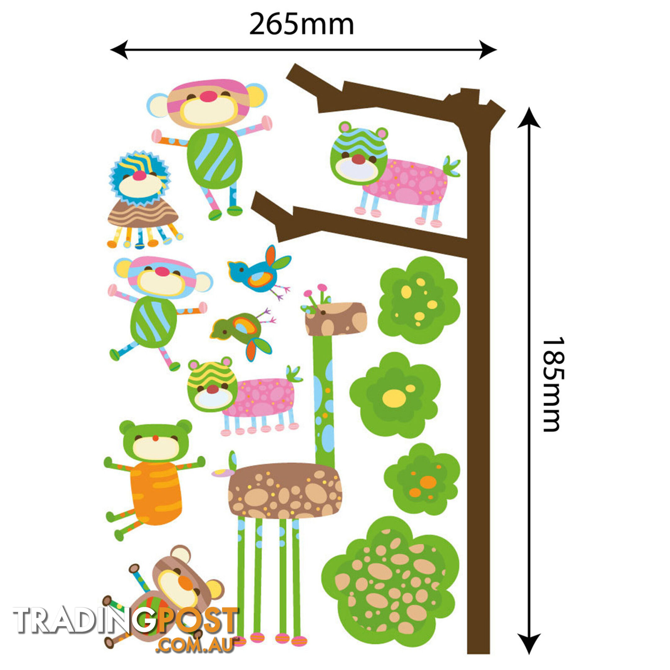Medium Size Funky Monkeys in a Tree Wall Stickers  - Totally movable