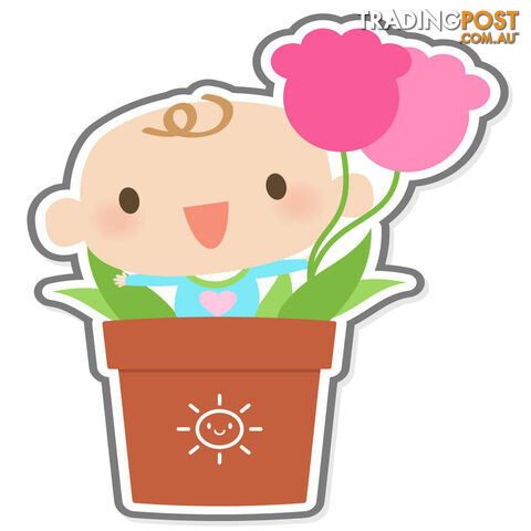 Flowerpot Boy Wall Stickers - Totally Movable