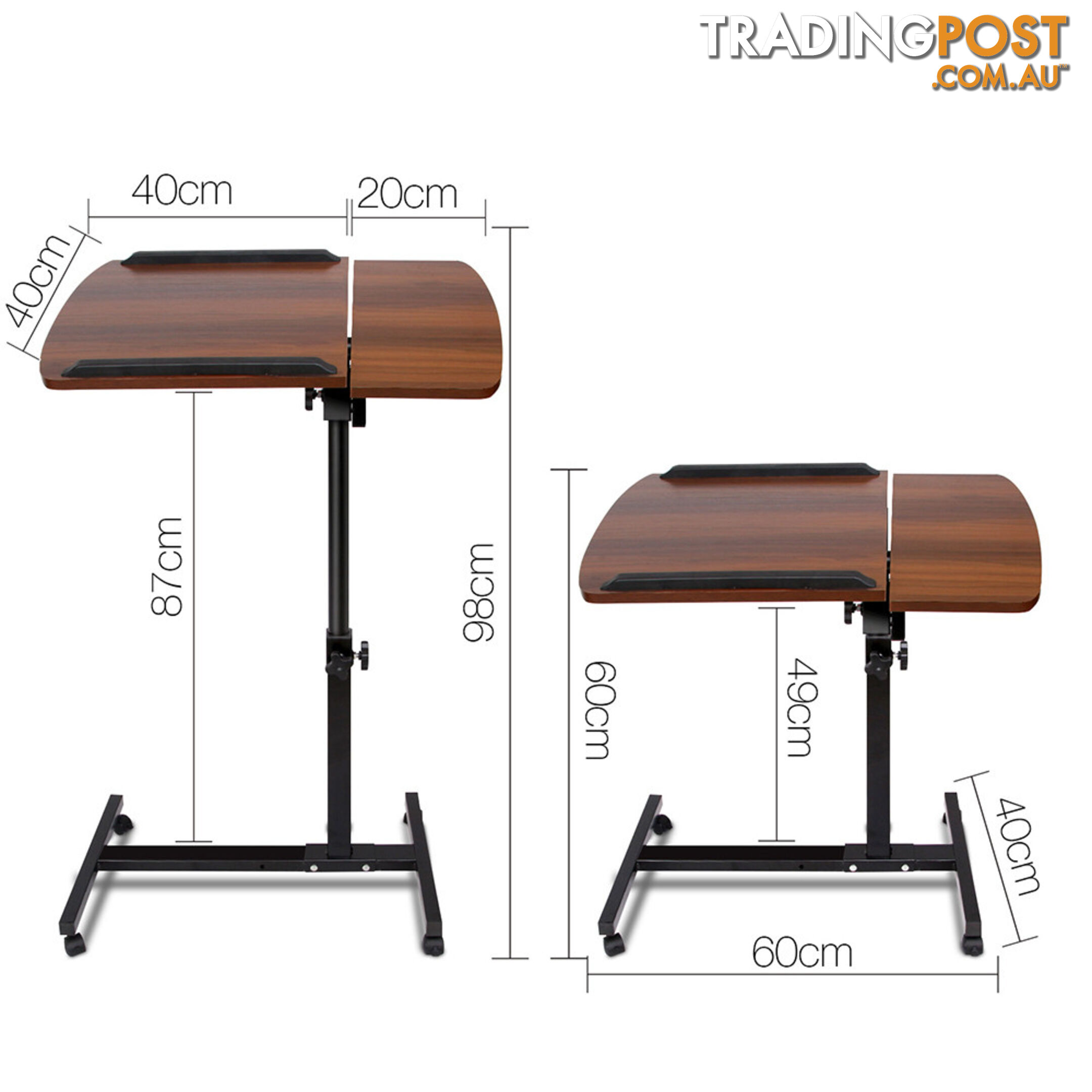 Mobile Adjustable Laptop Desk - Walnut