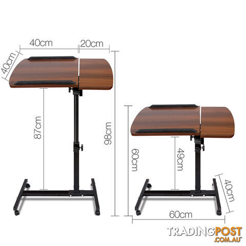 Mobile Adjustable Laptop Desk - Walnut