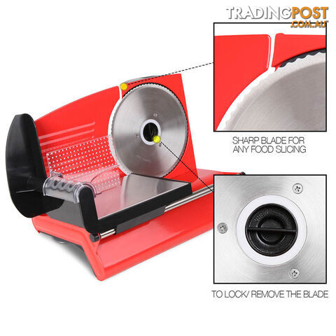 150W Meat Slicer with Stainless Steel Blade - Red - photo 3 of 10