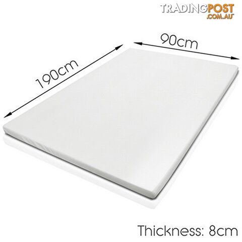 Visco Elastic Memory Foam Mattress Topper 8cm Thick Queen