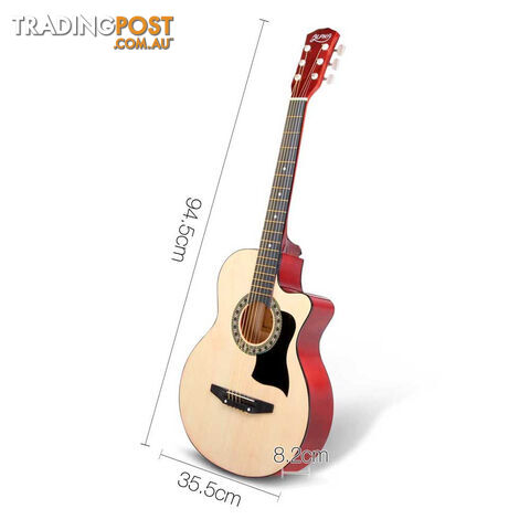 38 Inch Wooden Acoustic Guitar Natural - photo 2 of 10