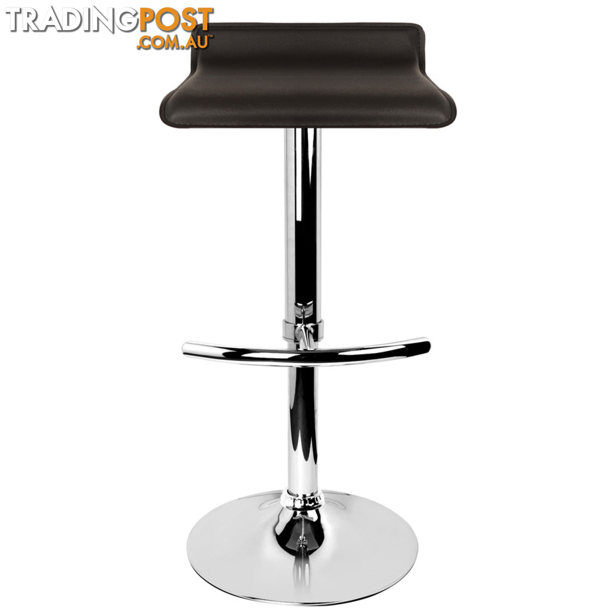 Set of 2 PVC Leather Kitchen Bar Stool White