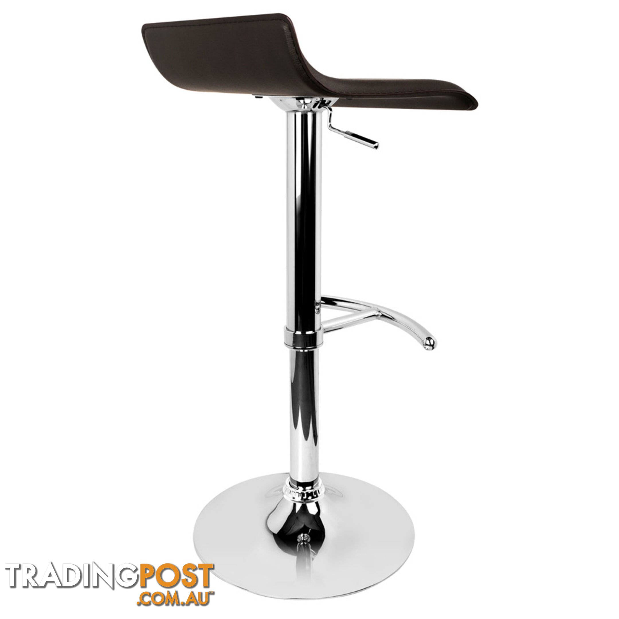 Set of 2 PVC Leather Kitchen Bar Stool White