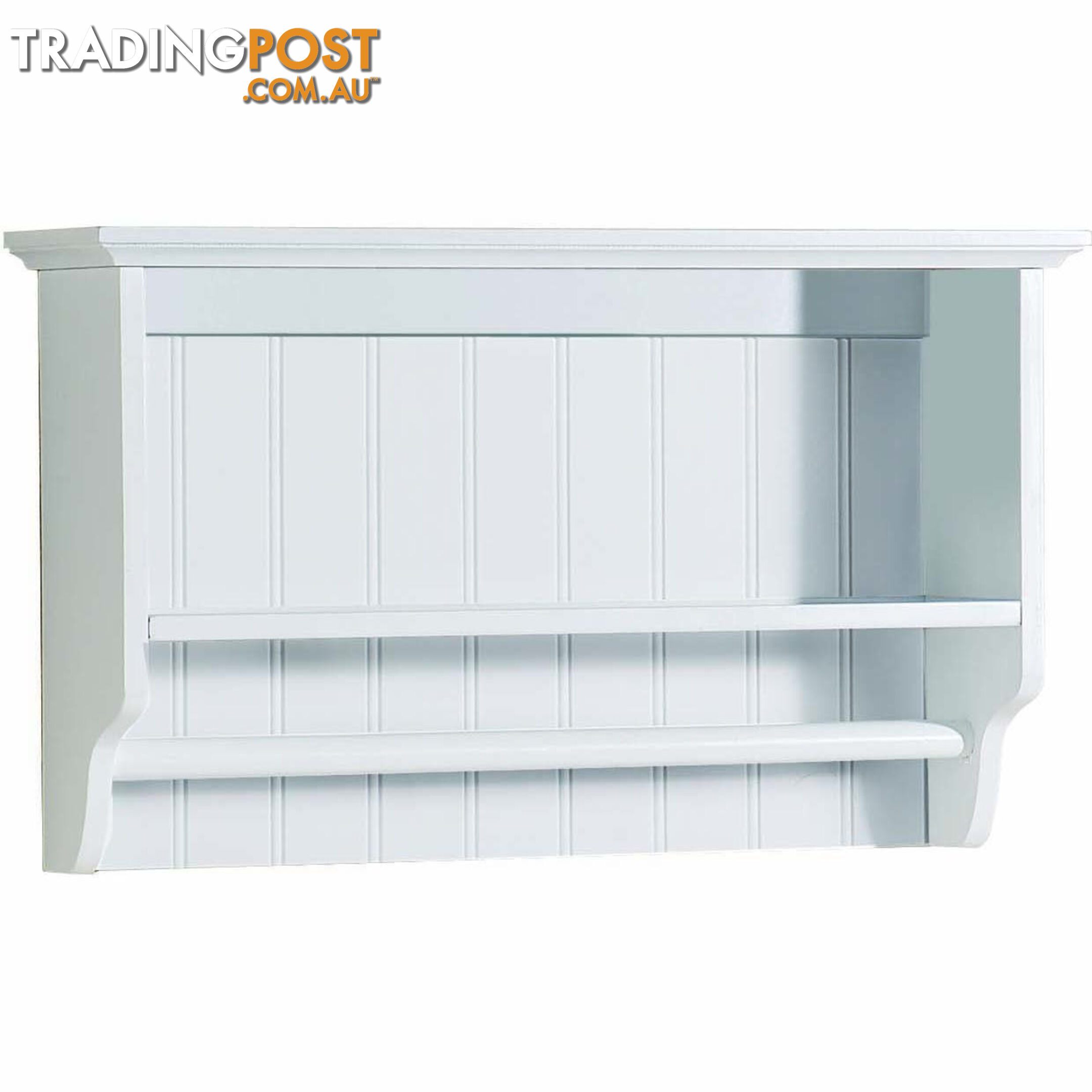 Grace Towel Rail with Shelf in WHITE