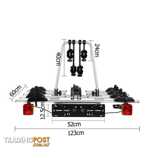 Bicycle Bike Carrier Rack w/ Tow Ball Mount Black Silver - photo 2 of 8