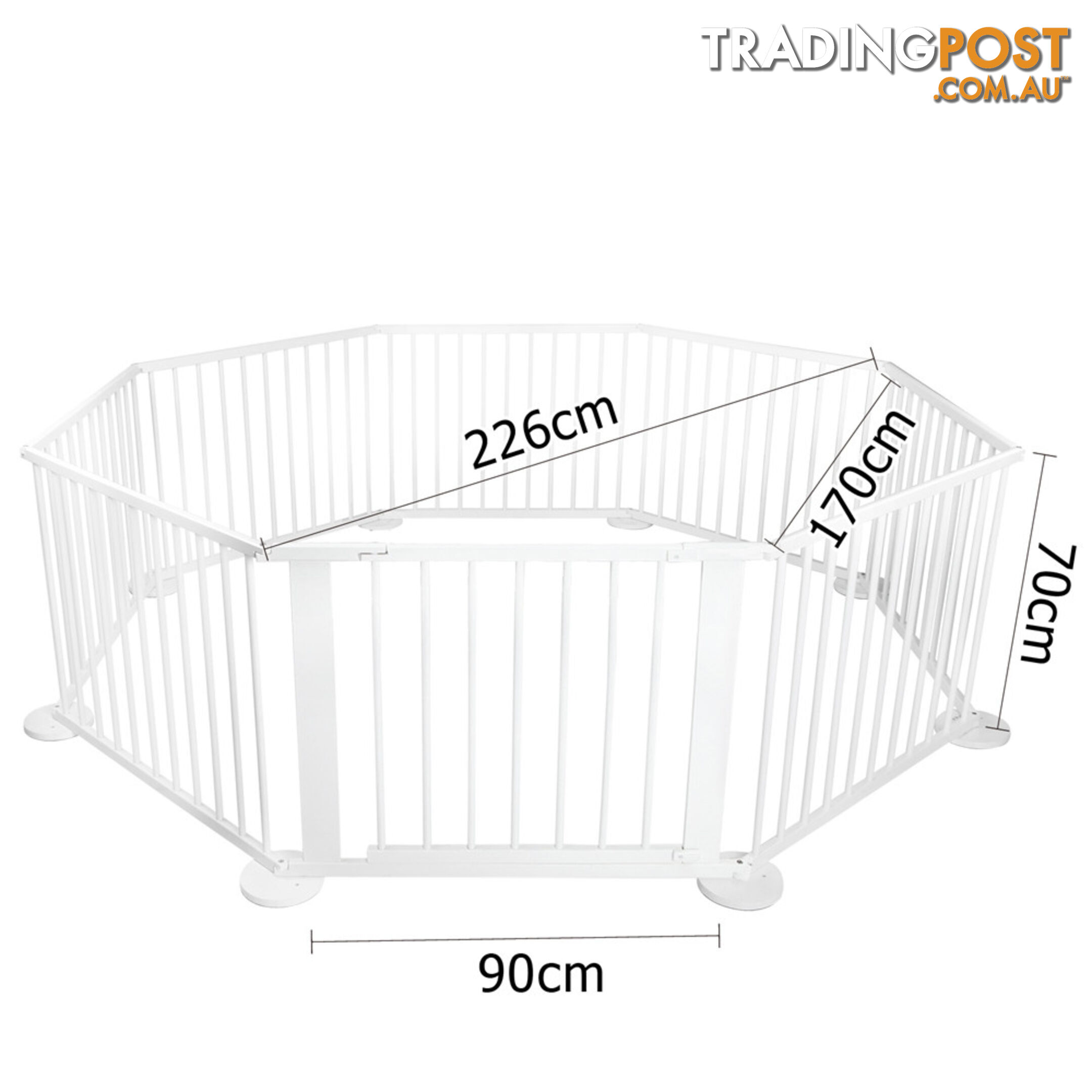 Baby Natural White Wooden Playpen