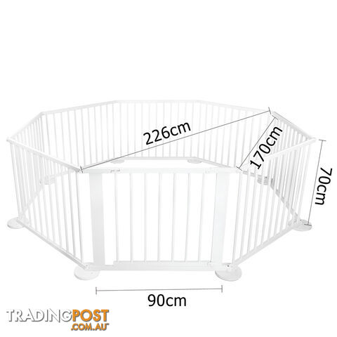 Baby Natural White Wooden Playpen