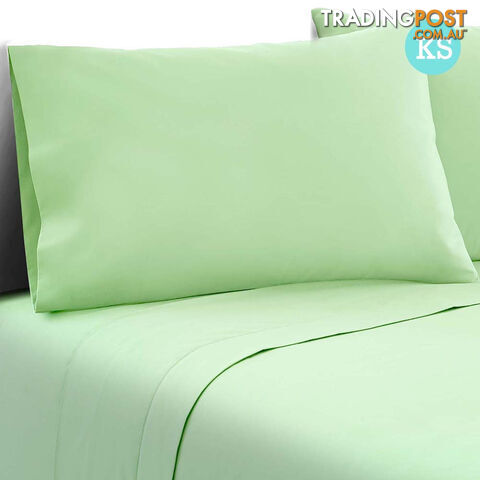 3 Piece Microfibre Sheet Set King Single  Green