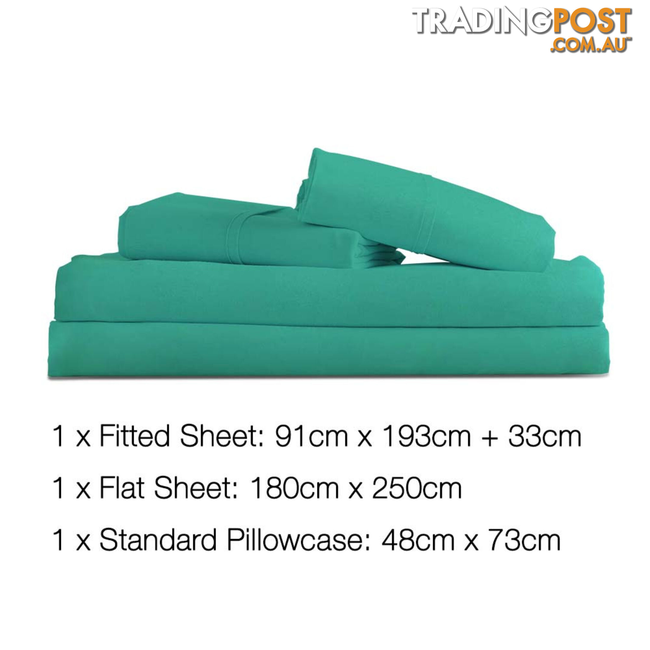 3 Piece Microfibre Sheet Set King Single  Green