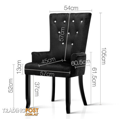 French Provincial Dining Chair - Black