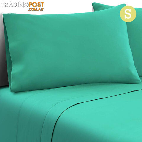 3 Piece Microfibre Sheet Set Single  Aqua