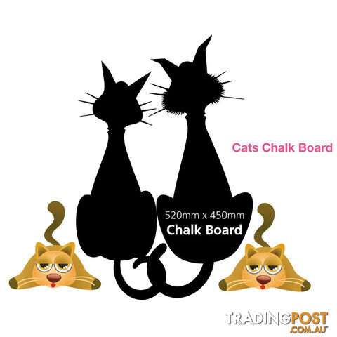 Funky Cats Chalk Black Board Kitchen Wall Stickers