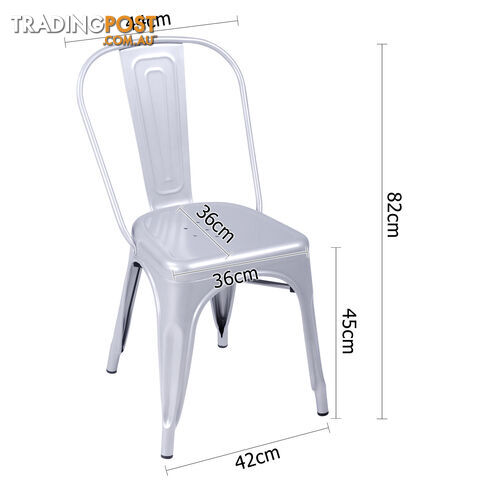 Set of 4 Replica Tolix Dining Metal Chair Gloss White