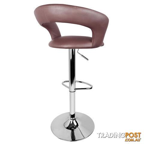 Set of 2 PU Leather Kitchen Bar Stool Red