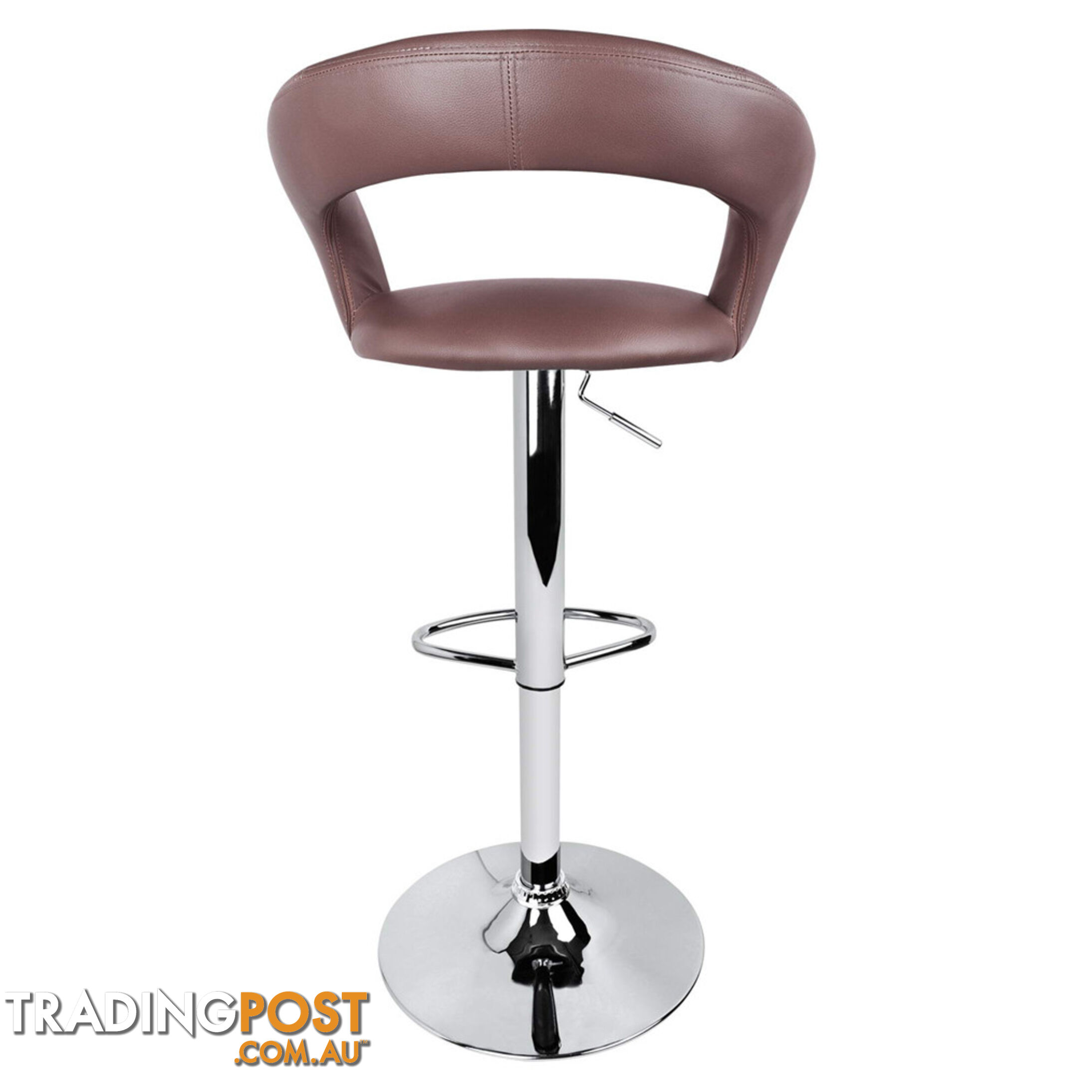 Set of 2 PU Leather Kitchen Bar Stool Red