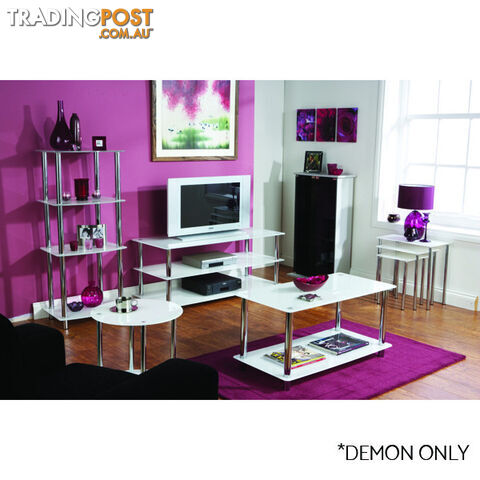 Amore Corner TV Unit 3 Shelf White