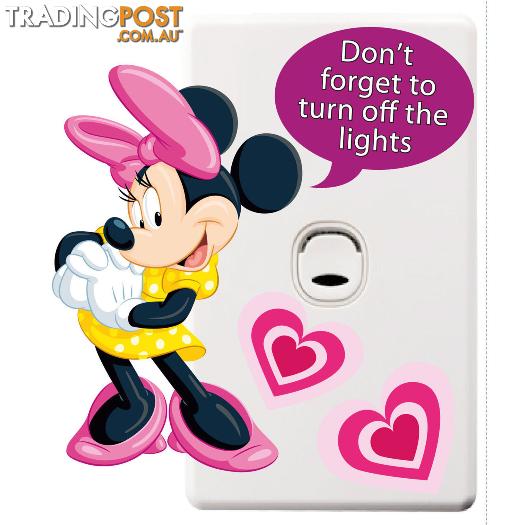 Minnie Mouse Light Switch Wall Sticker - Totally Movable