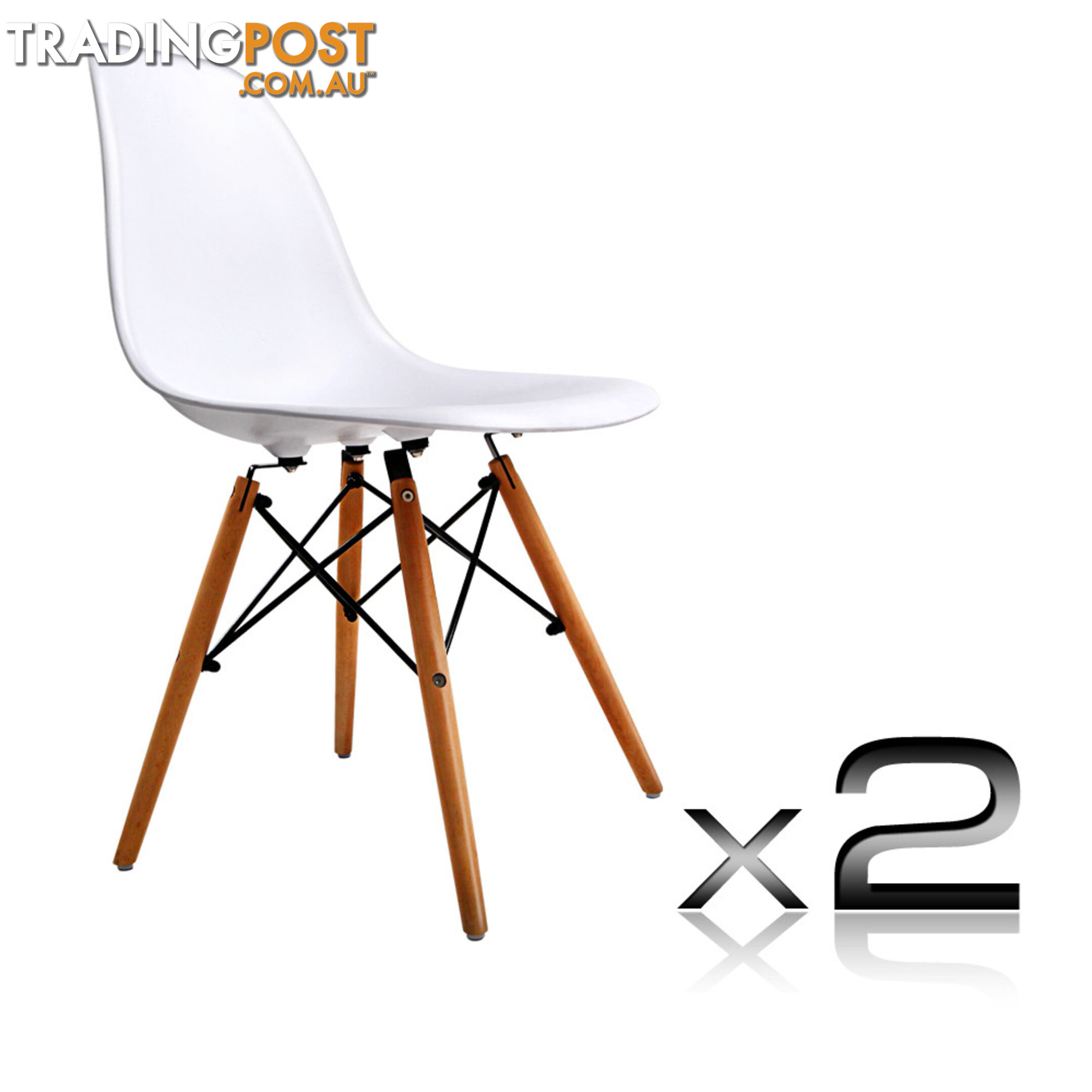 Set of 2 Eames Replica Contour Dining Chair