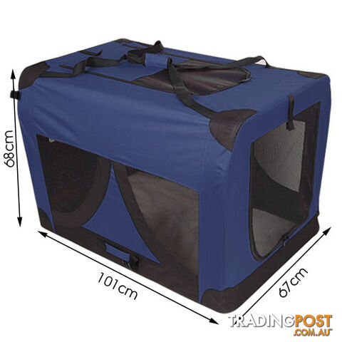 Extra Large Portable Soft Pet Dog Crate Cage Kennel Blue