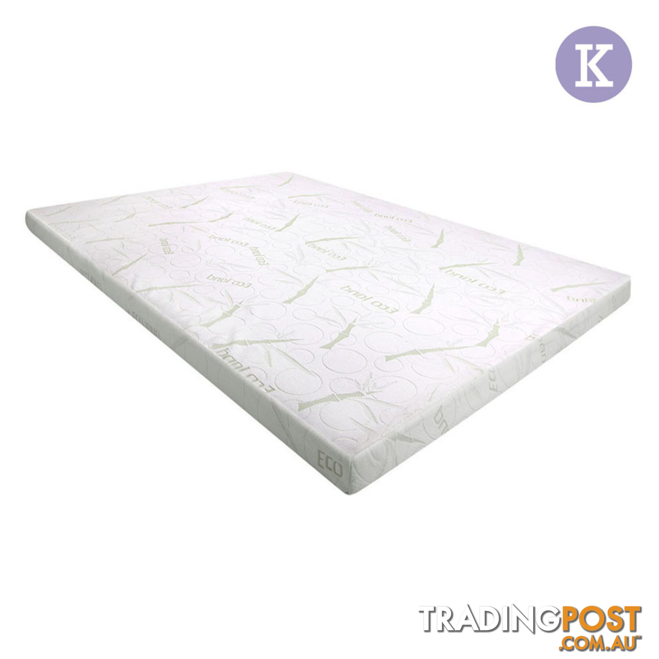 Cool Gel Memory Foam Mattress Topper w/ Bamboo Fabric Cover 8cm King