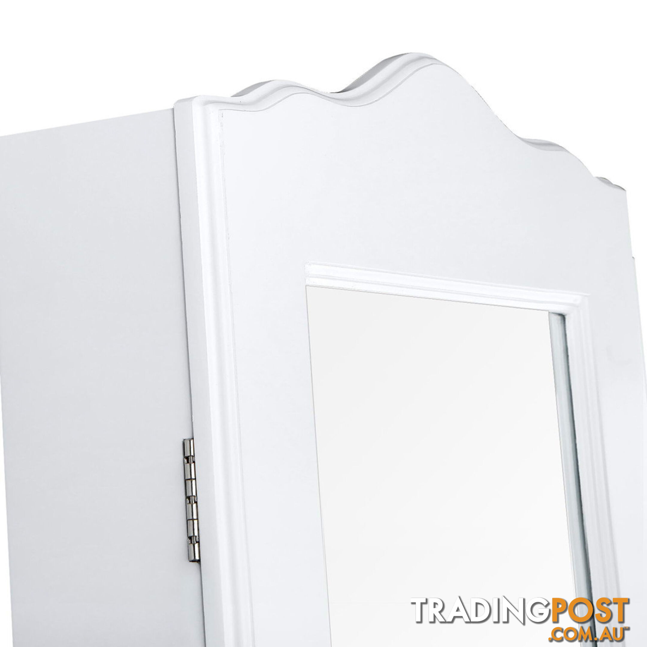 Mirror Jewellery Cabinet Storage 150cm White